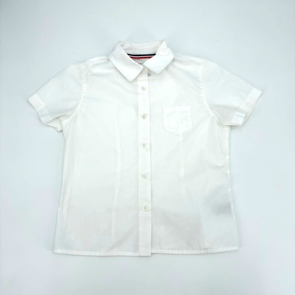 French Toast Kids White Short Sleeve Button Down Uniform Shirt Size 10